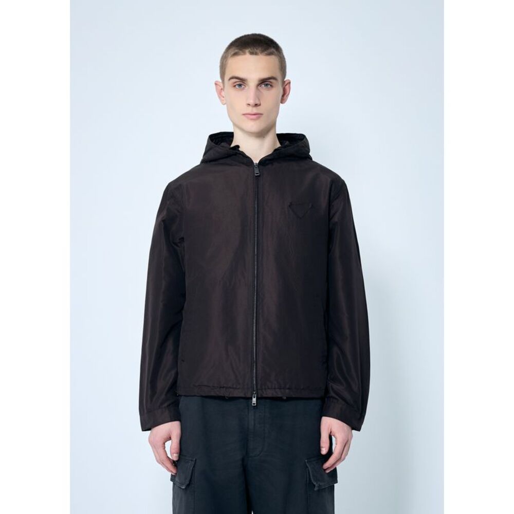 Prada Men Silk Hooded Jacket